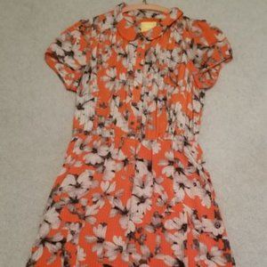 Sweetly detailed Anthropologie  swing" 100% silk dress